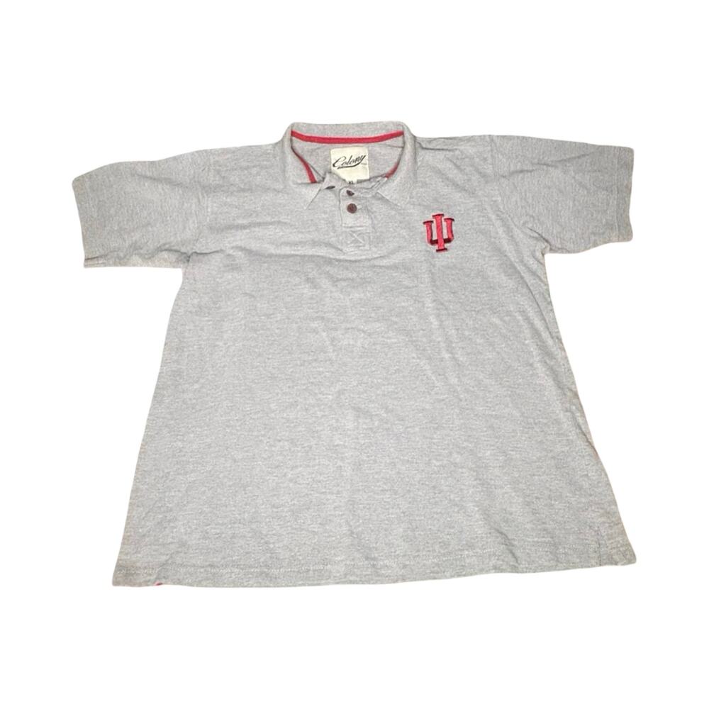 Vintage Indiana University Hoosiers Colony Gray Polo Shirt XL